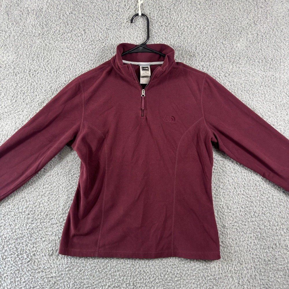 The North Face Womens‎ TKA 100 Glacier Quarter Zip Fleece Maroon Burgundy Medium